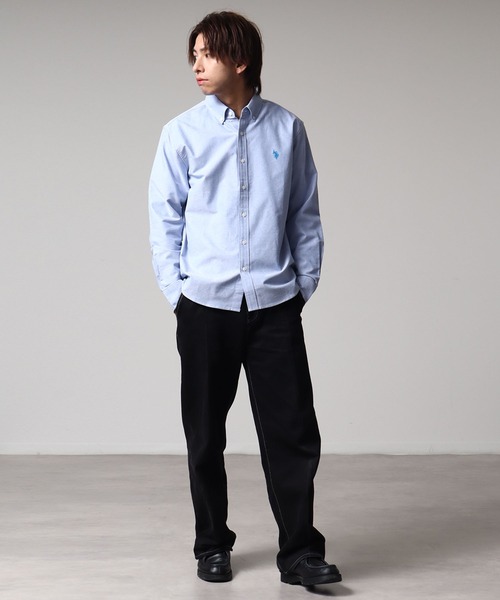 U.S. POLO ASSN.(ユーエスポロアッスン)の「【U.S. POLO ASSN./ユーエスポロアッスン】ワンポイントポニー ボタンダウン ロングスリーブシャツ(オックスフォード・デニム・ストライプ)(シャツ/ブラウス・メンズ・ホワイト/ストライプ/ライラック/インディゴブルー/ネイビー・LL/M/L)」の15枚目の写真