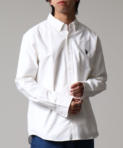U.S. POLO ASSN.(ユーエスポロアッスン)の「【U.S. POLO ASSN./ユーエスポロアッスン】ワンポイントポニー ボタンダウン ロングスリーブシャツ(オックスフォード・デニム・ストライプ)(シャツ/ブラウス・メンズ・ホワイト/ストライプ/ライラック/インディゴブルー/ネイビー・LL/M/L)」の7枚目の写真