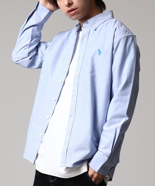 U.S. POLO ASSN.(ユーエスポロアッスン)の「【U.S. POLO ASSN./ユーエスポロアッスン】ワンポイントポニー ボタンダウン ロングスリーブシャツ(オックスフォード・デニム・ストライプ)(シャツ/ブラウス・メンズ・ホワイト/ストライプ/ライラック/インディゴブルー/ネイビー・LL/M/L)」の11枚目の写真