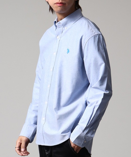 U.S. POLO ASSN.(ユーエスポロアッスン)の「【U.S. POLO ASSN./ユーエスポロアッスン】ワンポイントポニー ボタンダウン ロングスリーブシャツ(オックスフォード・デニム・ストライプ)(シャツ/ブラウス・メンズ・ホワイト/ストライプ/ライラック/インディゴブルー/ネイビー・LL/M/L)」の12枚目の写真