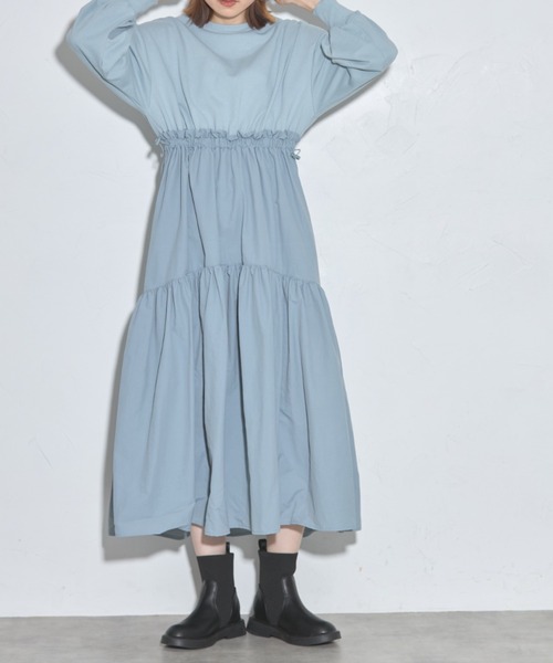 【セール】ドロストドッキングワンピース（ワンピース）｜leimn（レイムン）