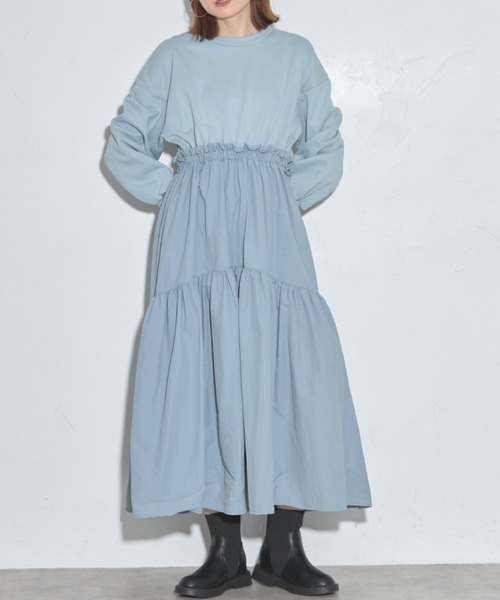 【セール】ドロストドッキングワンピース（ワンピース）｜leimn（レイムン）