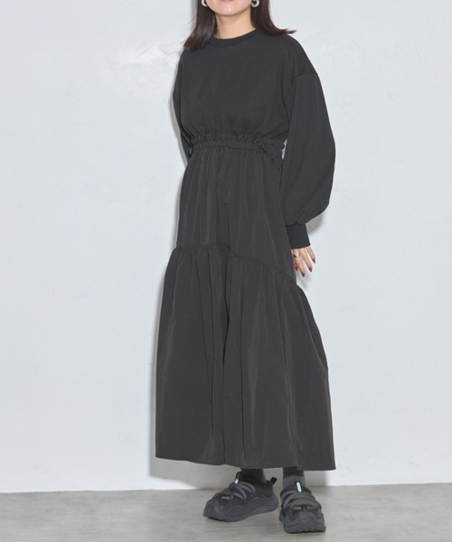 【セール】ドロストドッキングワンピース（ワンピース）｜leimn（レイムン）
