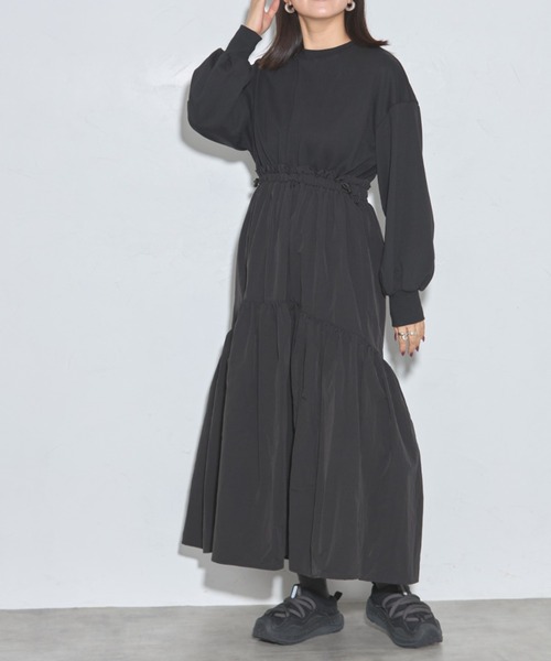 【セール】ドロストドッキングワンピース（ワンピース）｜leimn（レイムン）