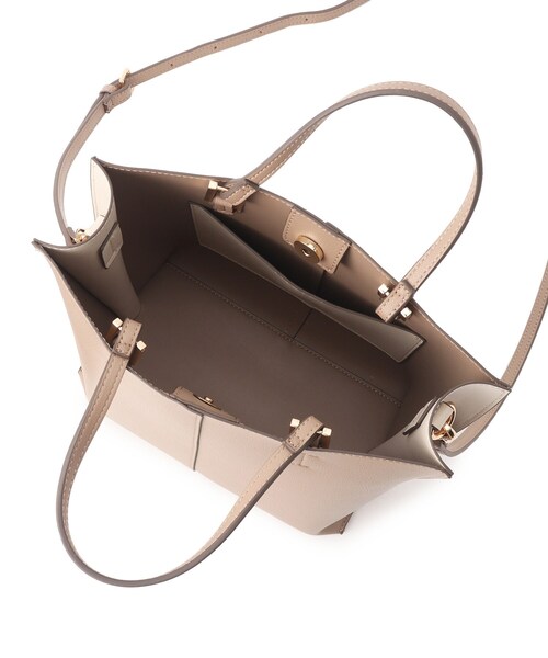 INDIVI（インディヴィ）の「◆【合皮／2WAY／ショルダー付き】バイカラーバッグ（ハンドバッグ・レディース・ブルー系9/ブラック系4/ベージュ系4・00）」の8枚目の写真