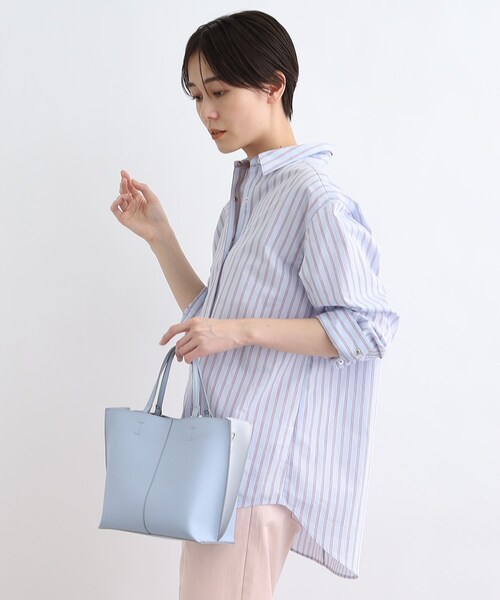 INDIVI（インディヴィ）の「◆【合皮／2WAY／ショルダー付き】バイカラーバッグ（ハンドバッグ・レディース・ブルー系9/ブラック系4/ベージュ系4・00）」の17枚目の写真