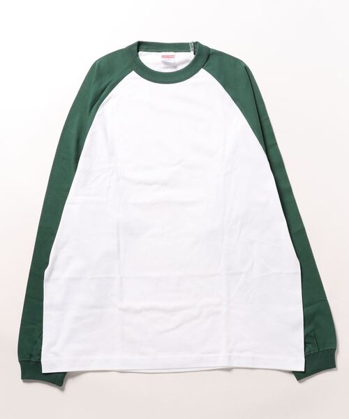 ARCHIVER(アーカイバ)の「【W】【it】【United Athle】 5.6オンス ラグラン ロングスリーブ Tシャツ(Tシャツ/カットソー・レディース・ホワイト×グリーン/ホワイト×ブラック・MEDIUM/X-LARGE/LARGE)」の5枚目の写真
