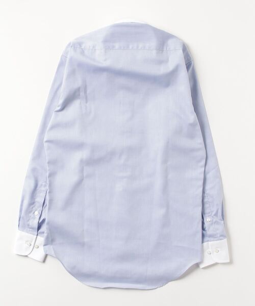 Perfect Suit FActory(パーフェクトスーツファクトリー)の「【形態安定】長袖ワイシャツ【クラシコ】クレリック サックス(ビジネスシャツ・メンズ・サックスブルー・首回り43cm-裄丈86cm/首回り39cm-裄丈82cm/首回り41cm-裄丈84cm/首回り37cm-裄丈80cm)」の5枚目の写真