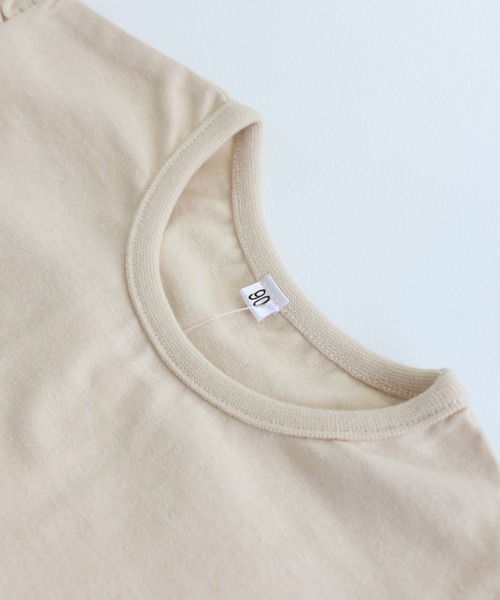 chil2（チルツー）の「コットン100％ 無地フリルTシャツ（Tシャツ/カットソー・キッズ・ミント/ラベンダー/ブラック/スモークピンク/クリーム/サックスブルー/ライトグリーン/オレンジ系/ホワイト/ネイビー・150cm/160cm/80ｃｍ/110cm/100cm/90cm/120cm/140cm/130cm）」の22枚目の写真