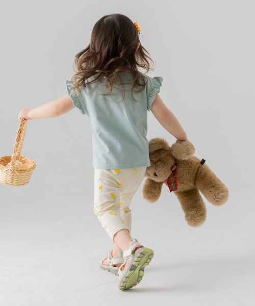 chil2（チルツー）の「コットン100％ 無地フリルTシャツ（Tシャツ/カットソー・キッズ・ミント/ラベンダー/ブラック/スモークピンク/クリーム/サックスブルー/ライトグリーン/オレンジ系/ホワイト/ネイビー・150cm/160cm/80ｃｍ/110cm/100cm/90cm/120cm/140cm/130cm）」の15枚目の写真