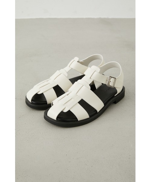 crie conforto（クリーコンフォルト）の「フラットグルカサンダル（サンダル・レディース・ホワイト/ブラック・SMALL/MEDIUM/LARGE/LL）」の3枚目の写真