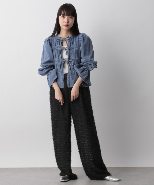 LOWRYS FARM（ローリーズファーム）の「カットジャガードパンツ 104040（その他パンツ・レディース・ホワイト/ブラック・FREE）」の11枚目の写真