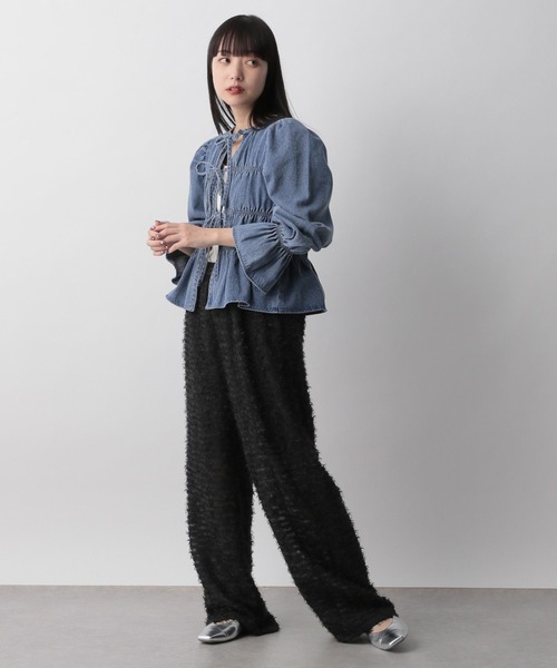 LOWRYS FARM（ローリーズファーム）の「カットジャガードパンツ 104040（その他パンツ・レディース・ホワイト/ブラック・FREE）」の10枚目の写真