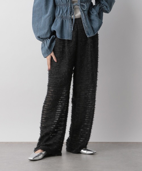 LOWRYS FARM（ローリーズファーム）の「カットジャガードパンツ 104040（その他パンツ・レディース・ホワイト/ブラック・FREE）」の8枚目の写真