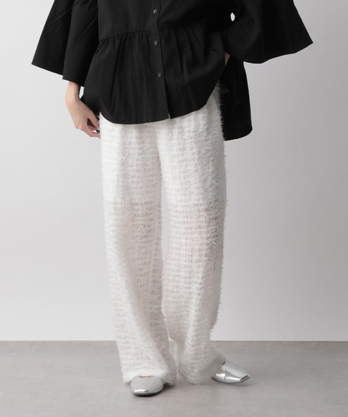 LOWRYS FARM（ローリーズファーム）の「カットジャガードパンツ 104040（その他パンツ・レディース・ホワイト/ブラック・FREE）」の12枚目の写真