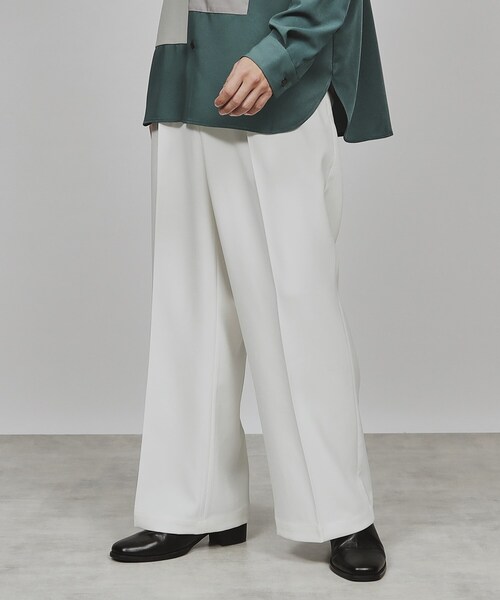 tk.TAKEO KIKUCHI（ティーケータケオキクチ）の「◆ワイドフレアパンツ（その他パンツ・メンズ・オフホワイト/ブラック・02/03）」の12枚目の写真