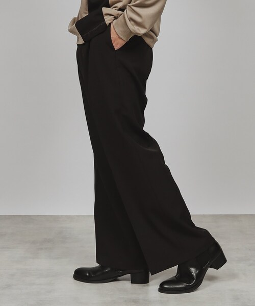 tk.TAKEO KIKUCHI（ティーケータケオキクチ）の「◆ワイドフレアパンツ（その他パンツ・メンズ・オフホワイト/ブラック・02/03）」の16枚目の写真