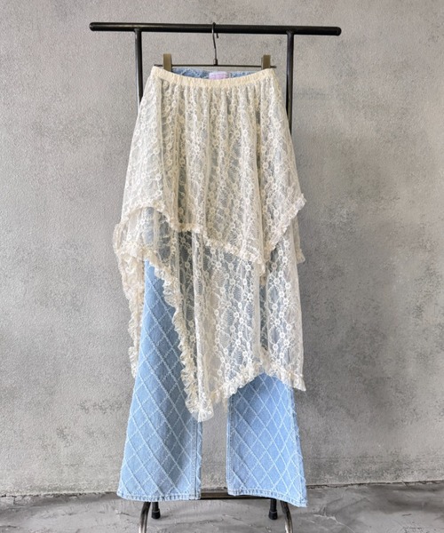 Y2K SYNAPSE FACTORY（ワイツーケー シナプスファクトリー）の「レースイレギュラーカットスカート（スカート・レディース・アイボリー・FREE）」の18枚目の写真