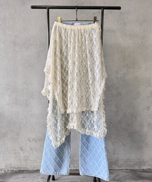 Y2K SYNAPSE FACTORY（ワイツーケー シナプスファクトリー）の「レースイレギュラーカットスカート（スカート・レディース・アイボリー・FREE）」の20枚目の写真