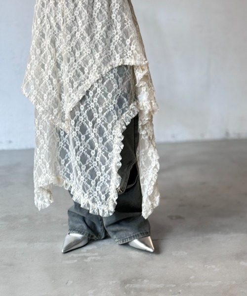 Y2K SYNAPSE FACTORY（ワイツーケー シナプスファクトリー）の「レースイレギュラーカットスカート（スカート・レディース・アイボリー・FREE）」の15枚目の写真