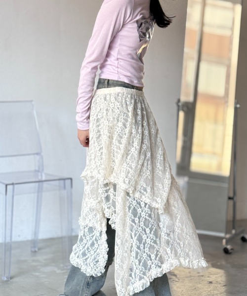 Y2K SYNAPSE FACTORY（ワイツーケー シナプスファクトリー）の「レースイレギュラーカットスカート（スカート・レディース・アイボリー・FREE）」の17枚目の写真