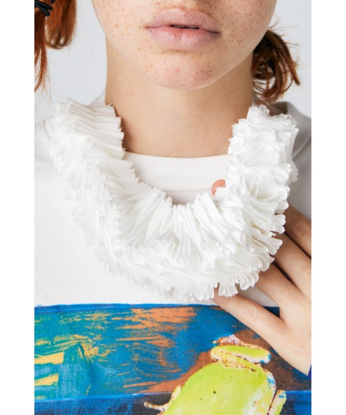 ENFOLD（エンフォルド）の「Mille-feuille Necklace（ネックレス・レディース・ホワイト/ブラック・38）」の5枚目の写真