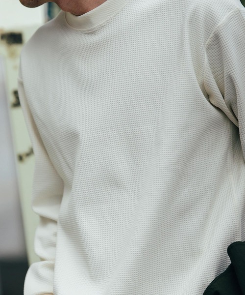 EKAL（エカル）の「『吸水速乾/UVカット』AIRFLEXワッフルロングスリーブTシャツ（Tシャツ/カットソー・メンズ・ブラック/ホワイト・LARGE/MEDIUM）」の8枚目の写真