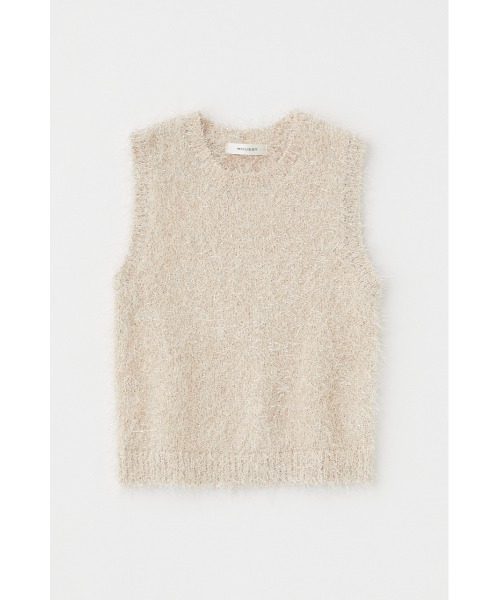 MOUSSY（マウジー）の「SHAGGY GLITTER KNIT トップス（タンクトップ・レディース・ブラウン/ライトグレー/ネイビー/キナリ・FREE）」の13枚目の写真