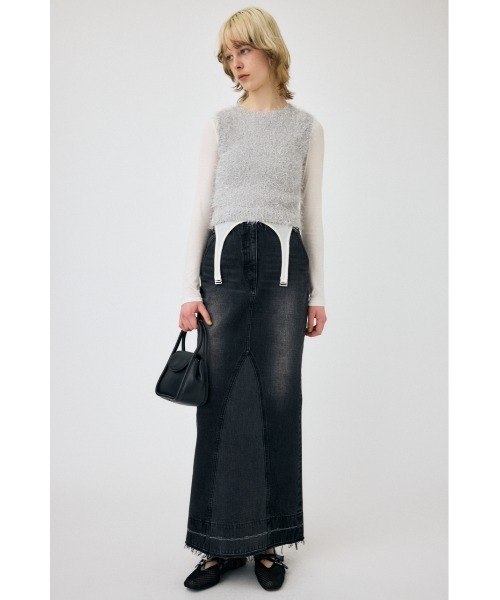 MOUSSY（マウジー）の「SHAGGY GLITTER KNIT トップス（タンクトップ・レディース・ブラウン/ライトグレー/ネイビー/キナリ・FREE）」の17枚目の写真