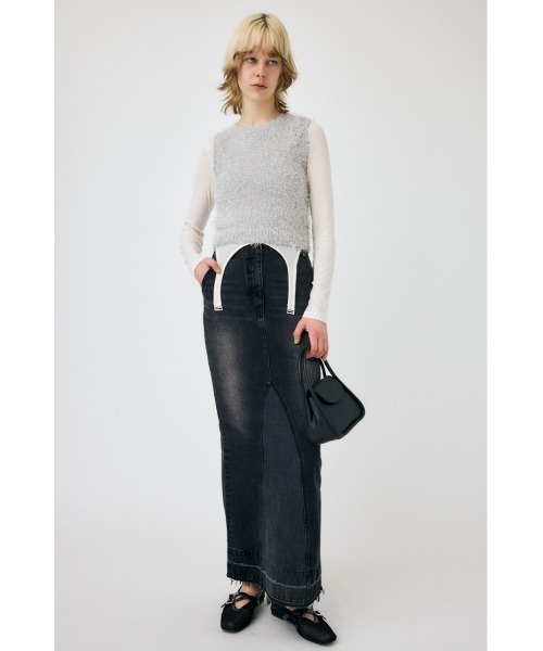 MOUSSY（マウジー）の「SHAGGY GLITTER KNIT トップス（タンクトップ・レディース・ブラウン/ライトグレー/ネイビー/キナリ・FREE）」の18枚目の写真