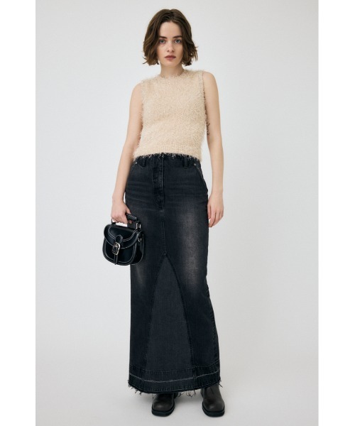 MOUSSY（マウジー）の「SHAGGY GLITTER KNIT トップス（タンクトップ・レディース・ブラウン/ライトグレー/ネイビー/キナリ・FREE）」の8枚目の写真