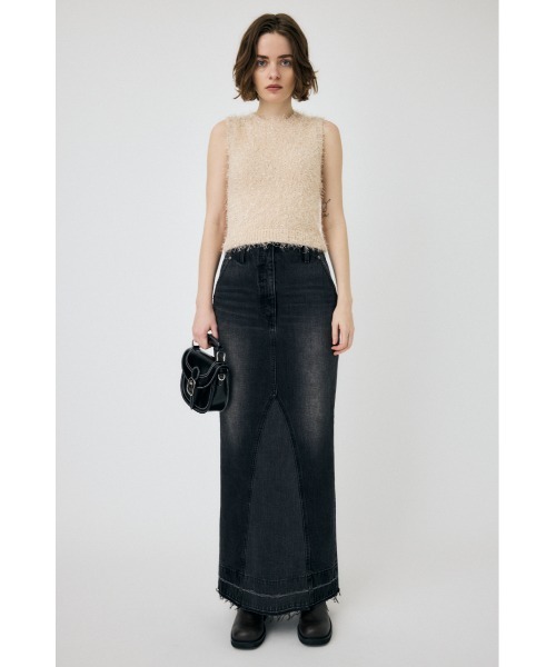 MOUSSY（マウジー）の「SHAGGY GLITTER KNIT トップス（タンクトップ・レディース・ブラウン/ライトグレー/ネイビー/キナリ・FREE）」の9枚目の写真