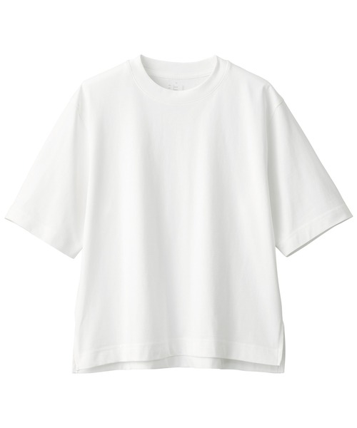 無印良品(ムジルシリョウヒン)の「婦人 涼感UVカットワイド半袖Tシャツ(Tシャツ/カットソー・レディース・イエロー/ホワイト/ライトグレー/ブラウン/ブルー・S/M/XL/L/XS)」の11枚目の写真