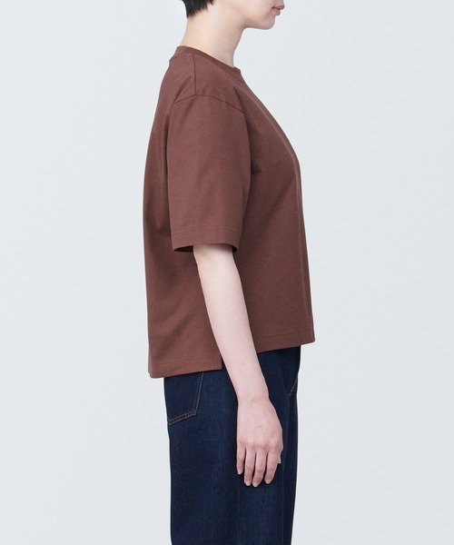 無印良品(ムジルシリョウヒン)の「婦人 涼感UVカットワイド半袖Tシャツ(Tシャツ/カットソー・レディース・イエロー/ホワイト/ライトグレー/ブラウン/ブルー・S/M/XL/L/XS)」の22枚目の写真
