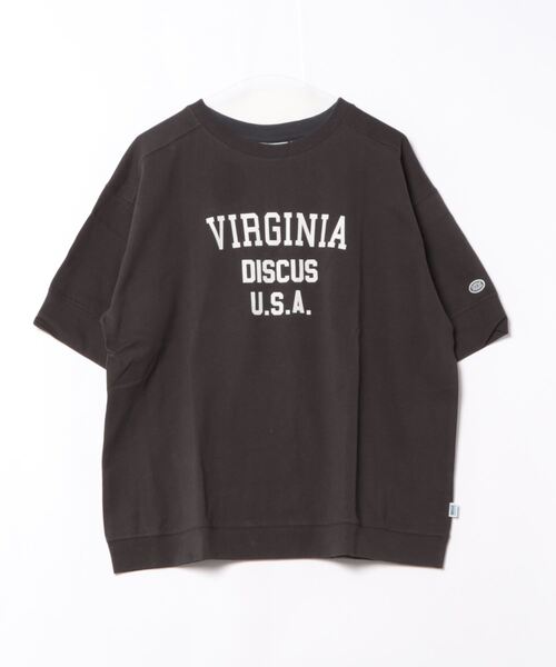 DISCUS(ディスカス)の「【DISCUS/ディスカス】 ヘビーウェイト オーバーサイズ カレッジプリントTシャツ(Tシャツ/カットソー・レディース・エメラルド/オフホワイト/スミクロ/イエロー/ネイビー/レッド・MEDIUM)」の3枚目の写真