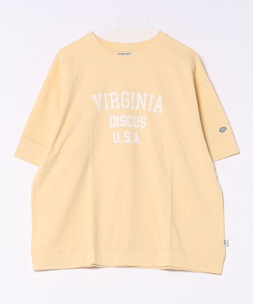 DISCUS(ディスカス)の「【DISCUS/ディスカス】 ヘビーウェイト オーバーサイズ カレッジプリントTシャツ(Tシャツ/カットソー・レディース・エメラルド/オフホワイト/スミクロ/イエロー/ネイビー/レッド・MEDIUM)」の1枚目の写真
