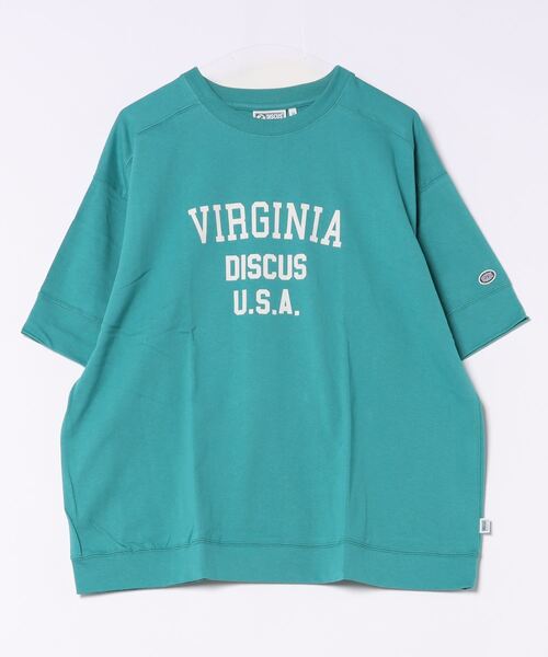 DISCUS(ディスカス)の「【DISCUS/ディスカス】 ヘビーウェイト オーバーサイズ カレッジプリントTシャツ(Tシャツ/カットソー・レディース・エメラルド/オフホワイト/スミクロ/イエロー/ネイビー/レッド・MEDIUM)」の4枚目の写真