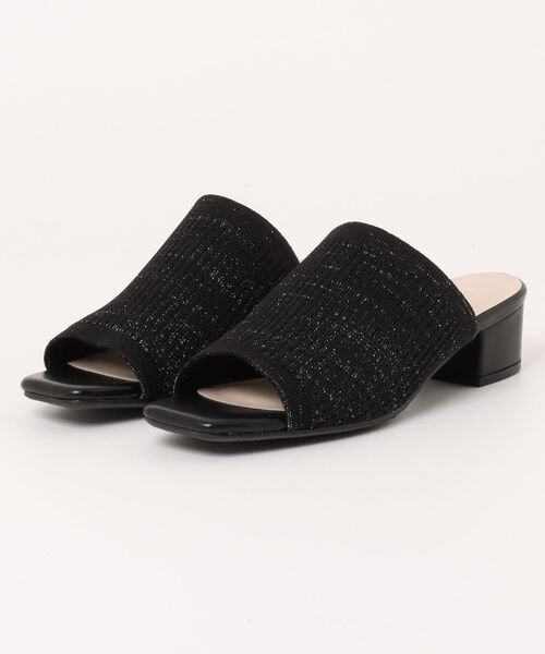 a.v.v（アーヴェヴェ）の「a.v.v / ストレッチ ニットミュール（サンダル・レディース・ベージュ/アイボリー/ブラック/ブラック系その他/シルバー・M/LL/L/S）」の3枚目の写真