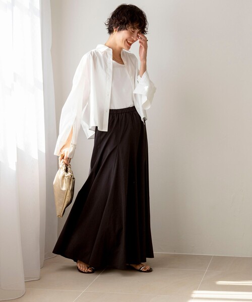 NOLLEY’S（ノーリーズ）の「ヴィンテージタフタマチ入りマキシスカート（スカート・レディース・ホワイト/ベージュ/ブラック・1/2）」の7枚目の写真