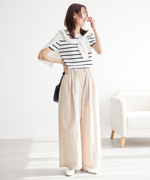 ROPE' PICNIC（ロペピクニック）の「ウエストドロストコードイージーパンツ（その他パンツ・レディース・チャコールグレー/ピンク/ベージュ系その他・38/36/T38）」の8枚目の写真