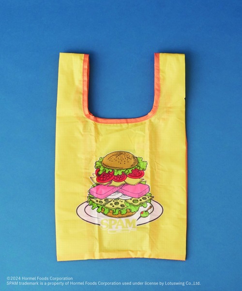 BIRTHDAY BAR(バースデイバー)の「【SPAM(R)BRAND スパム】 リップストップエコバッグ(エコバッグ/サブバッグ・レディース・ホワイト/イエロー・0)」の4枚目の写真