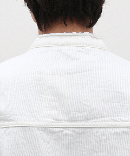 EDIFICE（エディフィス）の「【TATAMASS / タタマス】スタンドカラー トラッカージャケット（デニムジャケット・メンズ・ホワイト/ブラック・MEDIUM/LARGE）」の21枚目の写真