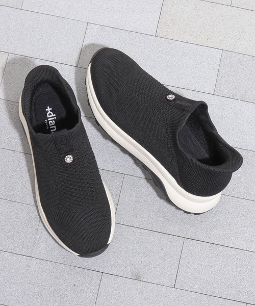 +dianaハンズフリーで履ける♪ビジューつきニットスニーカー21.5センチ dianaハンズフリーで履ける♪ビジューつきニットスニーカー21.5