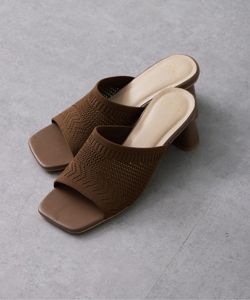 Chez toi（シェトワ）の「柄編みニットミュール（サンダル・レディース・ブラック/ブラウン/アイボリー・S/M/L）」の3枚目の写真