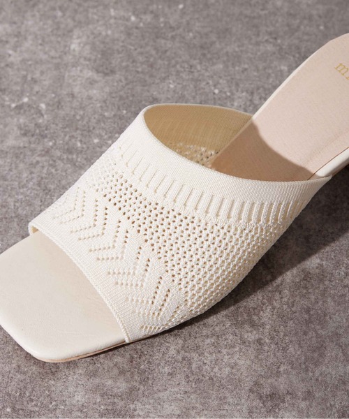 Chez toi（シェトワ）の「柄編みニットミュール（サンダル・レディース・ブラック/ブラウン/アイボリー・S/M/L）」の10枚目の写真