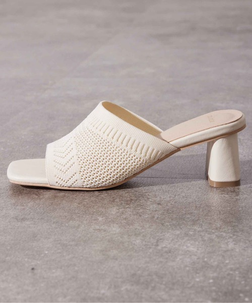 Chez toi（シェトワ）の「柄編みニットミュール（サンダル・レディース・ブラック/ブラウン/アイボリー・S/M/L）」の12枚目の写真