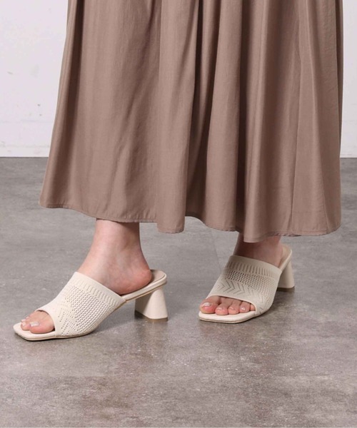 Chez toi（シェトワ）の「柄編みニットミュール（サンダル・レディース・ブラック/ブラウン/アイボリー・S/M/L）」の13枚目の写真