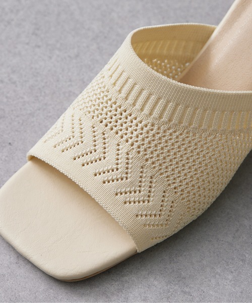 Chez toi（シェトワ）の「柄編みニットミュール（サンダル・レディース・ブラック/ブラウン/アイボリー・S/M/L）」の7枚目の写真