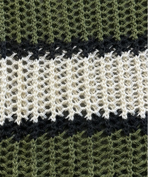 kutir（クティール）の「透かし編みマルチボーダーメッシュニット（ニット/セーター・レディース・ブルー/グリーン/ピンク・FREE）」の16枚目の写真