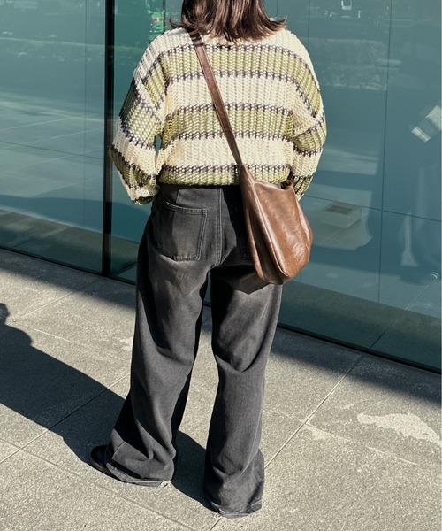 kutir（クティール）の「透かし編みマルチボーダーメッシュニット（ニット/セーター・レディース・ブルー/グリーン/ピンク・FREE）」の15枚目の写真